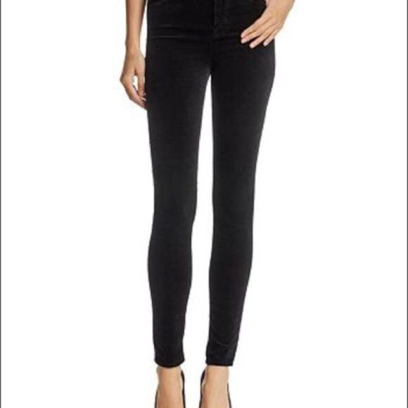 J Brand Black velvet skinny jeans plush size US 25 - Picture 2 of 11